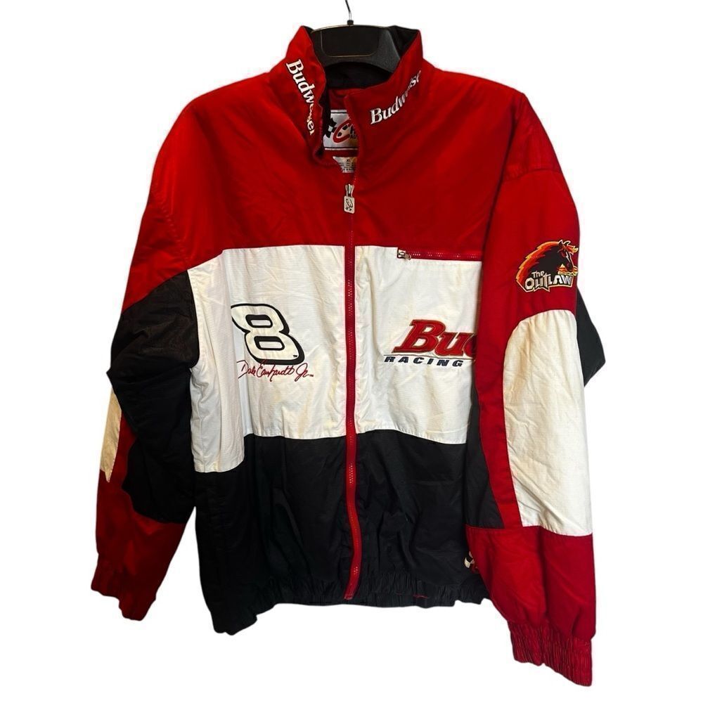 Vintage Men's  Chase Authentics Bud Racing Nascar Jacket Red/Blk/Wht Size XL